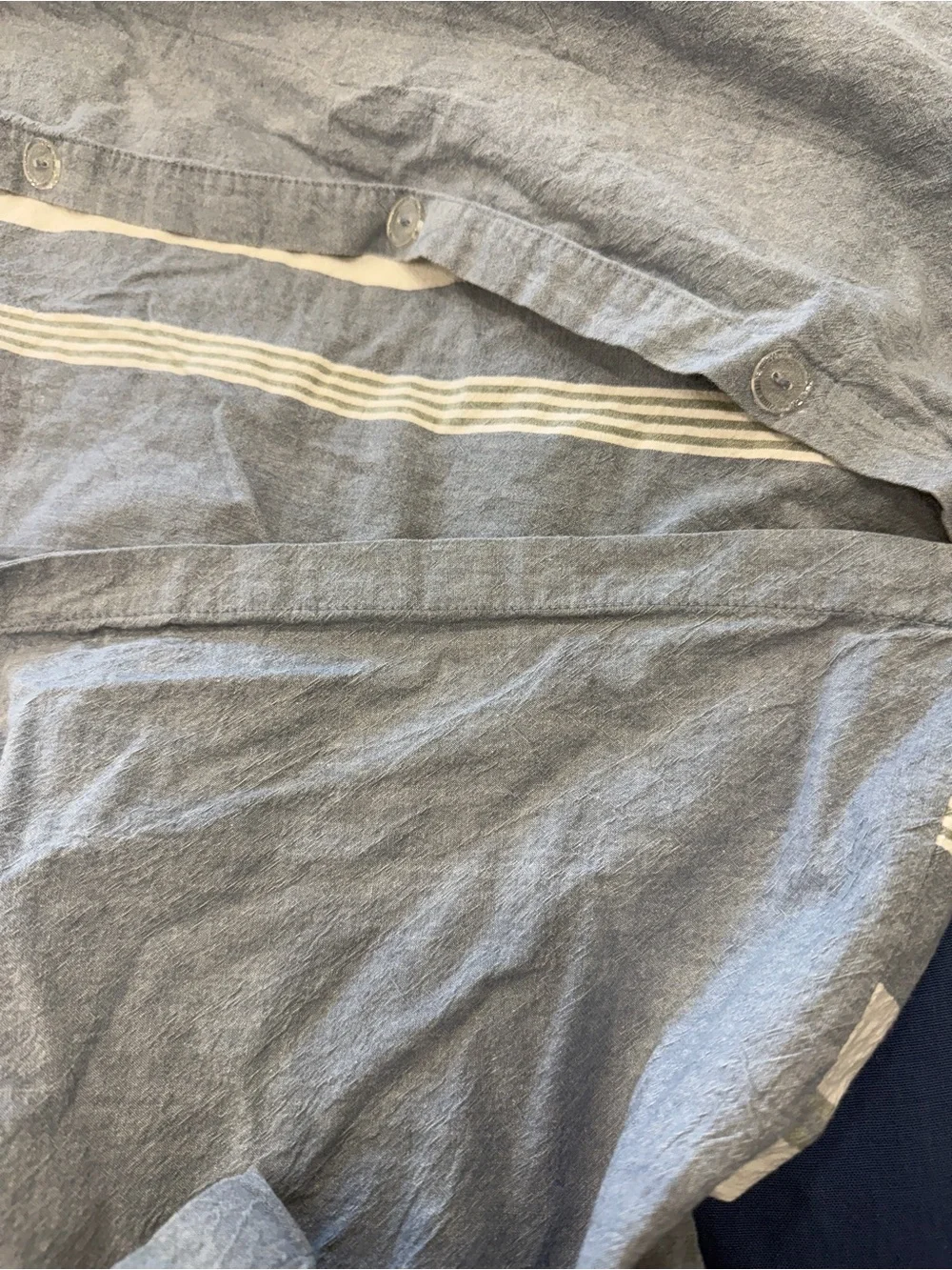 100% Cotton King Duvet  - Chambray Striped